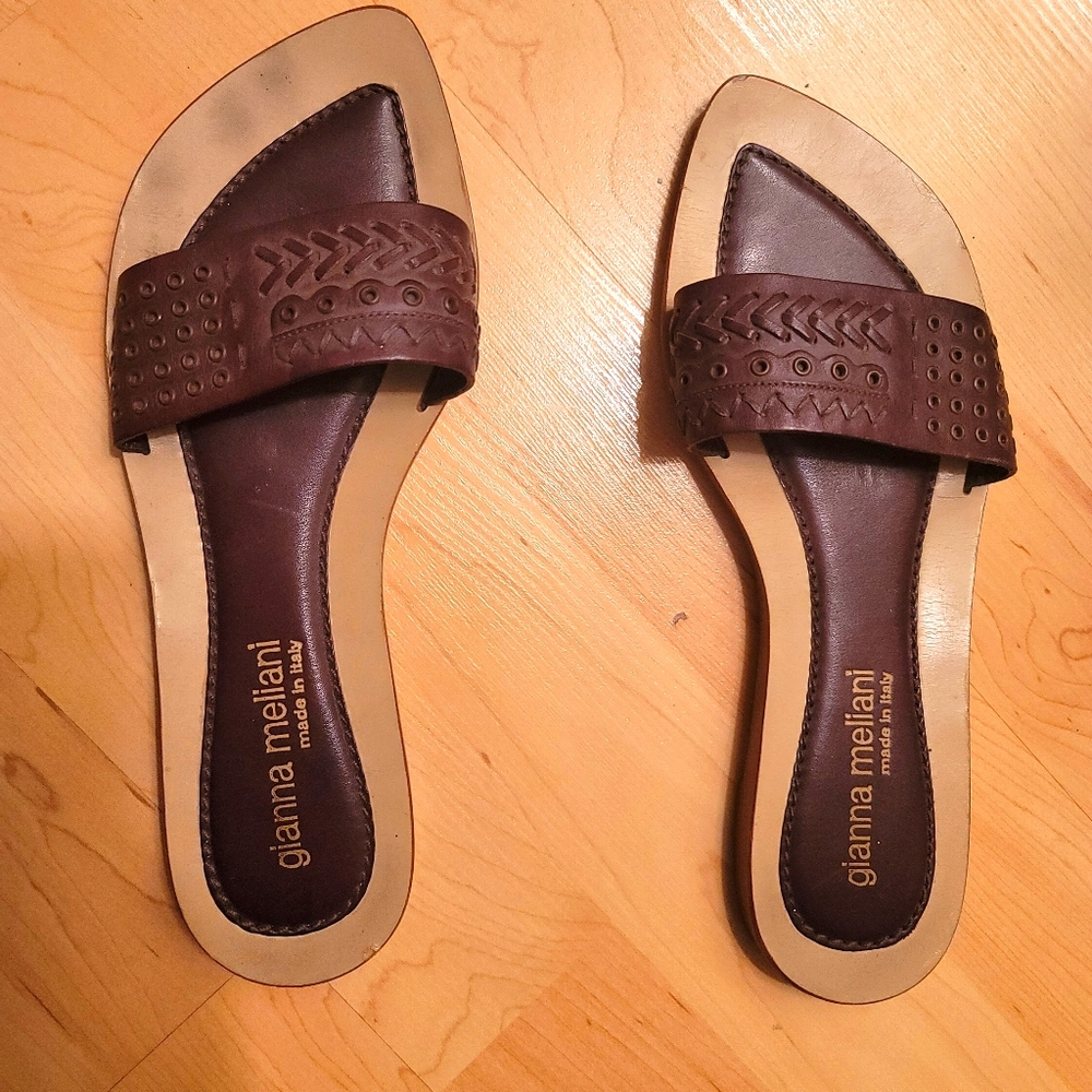 Vintage Gorgeous Italian leather slides